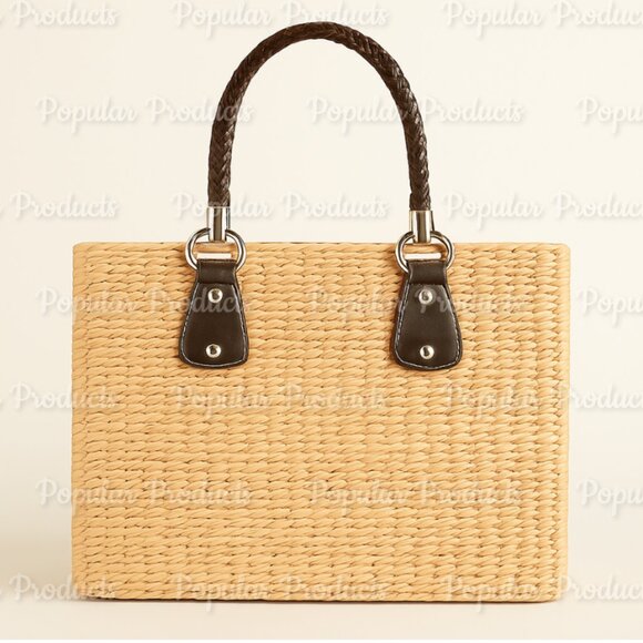 Vintage Y2K GUESS Straw/Leopard Tote  w/ Lock & Logo Scarf – Like New! - Picture 2 of 6